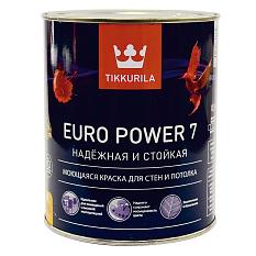 Краска в/д моющаяся 9л Евро Power-7 Тиккурила белая матовая
