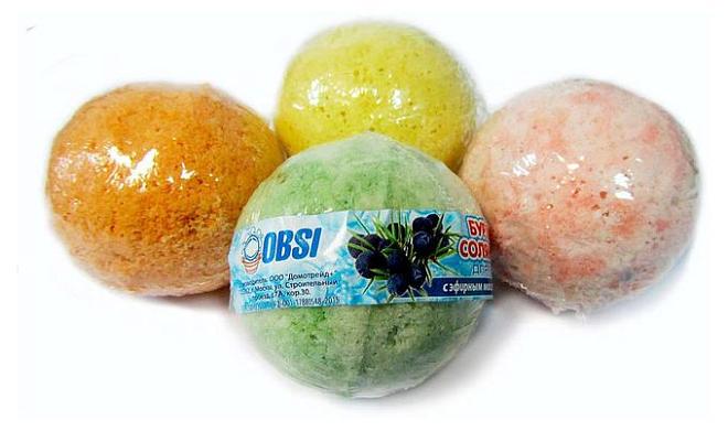 Шар бурлящий соляной 110г в ассортименте