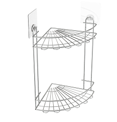 Полка угловая двухярусная на силиконовом креплении KLE-LT009