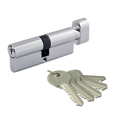 Личинка для замков AL ЛВ-80мм ЭКО 40*40 хром ключ-вертушка 5 ключей //д