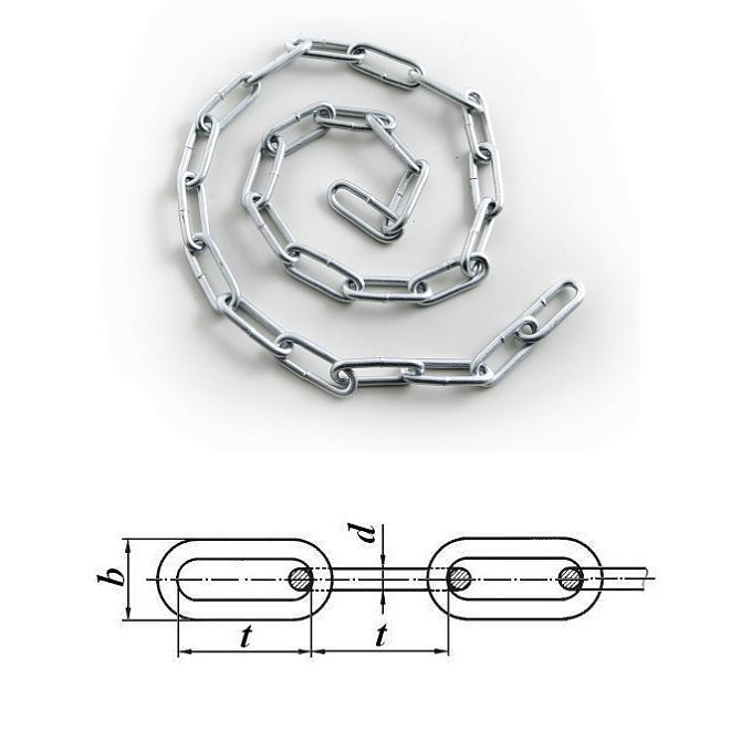 Цепь длиннозвенная цинк 4мм 