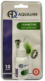 Гель-герметик зеленый (соед до 2") 10гр Высокопрочный Aqualink /60/