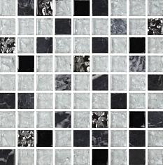 Мозаика Росмозаика 2026 микс мрамор черный-белый 30*30