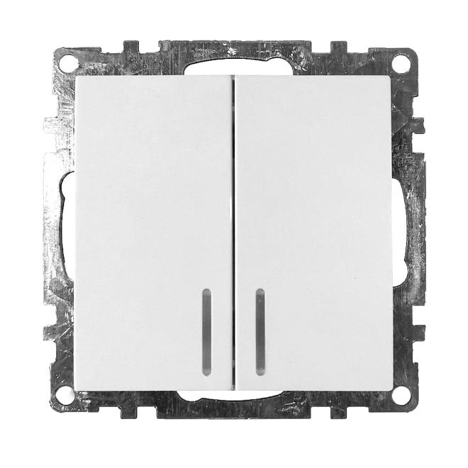 Stekker Катрин белый выключатель 2сп инд GLS10-7102-01 39301