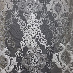 Тюль комплект 250*400 24860 сетка  серебро — фото в Интердекор
