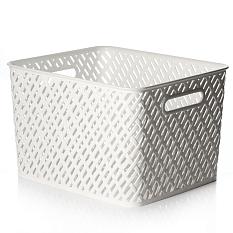 Корзина для хранения 15л плетенка без крышки белая 35*29*22,5 /М3488/