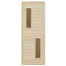 Дверь для бани липа ДО 1800/1900*700мм стекло верх низ коробка+петли