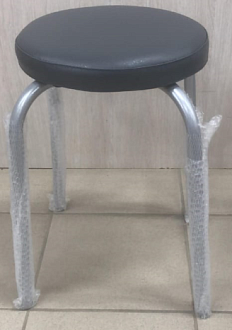 Стул-табурет Фабрик серый полимер с каркасом светлый мусс