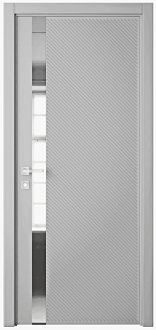 Дверное полотно экошпон М326 цвет эмалит серый ДГ 200*80 зеркало ///