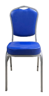 Стул Банкетный синий полимер с каркасом светлый мусс