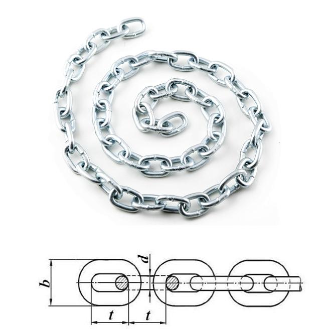 Цепь короткозвенная цинк 4мм 