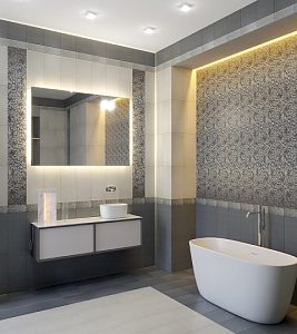 Керамическая плитка стена Евро-Керамика Тиволи 0048 серая 27*40 — фото в Интердекор