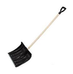 Лопата для уборки снега пластиковая с планкой Прайм с деревянным черенком 500*375