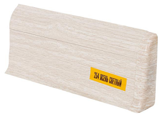 Плинтус напольный 254 ясень светлый с кабель-каналом 2,2*0,055м