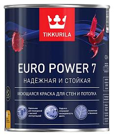 Краска в/д моющаяся 0,9л Евро Power-7 Тиккурила белая матовая