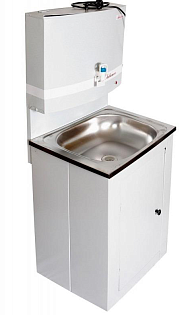 Рукомойник электрический Акватекс нержавеющая мойка белый с нагревательным теном 1250Вт бак 20л