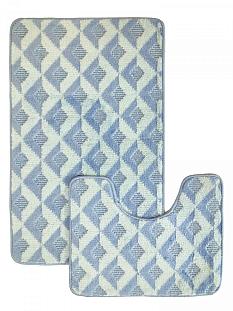 Коврик на резиновой основе Aquadomer Fiesta 50*80 2 предм F002 голубой ъъ