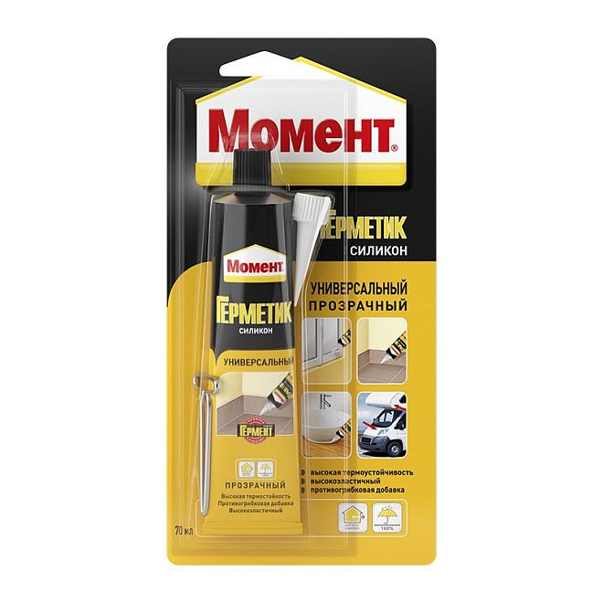 Герметик силиконовый Момент универс прозрачный 70мл /1317999/24/