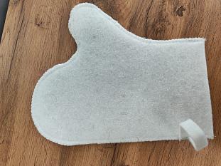 Рукавица белая/серая войлок /42003/41341/