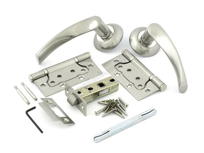 Зам скоб изд замок комплект для двери fz set 01-c 100 2h sn(хром) ///