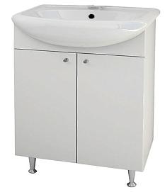 Тумба с умывальником Сити 50 ЭКО белая хром ножки 48,6*82*29