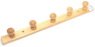 Вешалка осина 60*570*80мм 5 крючков прямая 