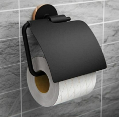 Держатель для туалетной бумаги черный FOR-LORD015BL