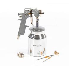 Краскораспылитель с нижним бачком Matrix 226л/мин 1л + сопла 1,2, 1,5, 1,8мм 0,92 кг 57316