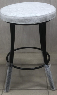 Стул-табурет Кухонный бел мрамор с каркасом черный матовый
