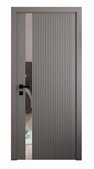 Дверное полотно экошпон М323 антрацит ДГ 200*90 зеркало черная кромка