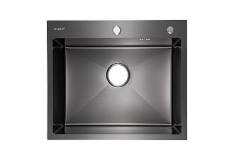 Мойка врезная нержавеющая 50Х50см H22см 0,6мм GL-5050 сифон GP-MLS01+крепл GP-MLA01 графит