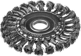 Щетка для УШМ дисковая жгутированная стальная проволока 0,5мм 125*22мм 35100-125/35140-125