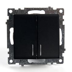 Stekker Катрин черный выключатель 2сп инд GLS10-7102-05 39607