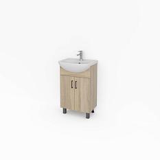 Тумба с умывальником Соната 60 дуб сонома хром ножки 60,1*69*46,5