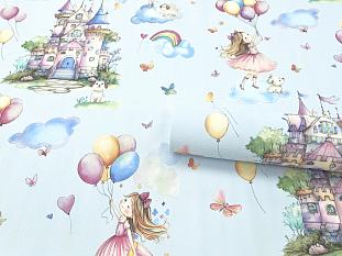 Обои Эрисманн виниловые на флизелине&nbsp;&nbsp;горячего тиснения 1,06*10м 60948-04 Детская история замки /6/