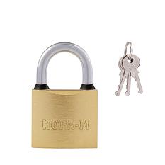 Замок навесной закал дужка ЗН-810-38мм 3 ключа стальное покрытие (авт запирание)