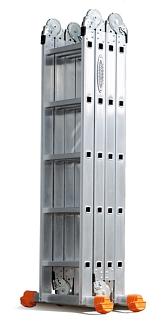 Лестница алюминиевая трансформер Классик 4 секции 5 ступеней высота 6,51м