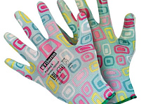 Перчатки полиэстер с нитриловым полуобливом в ассортименте 67743