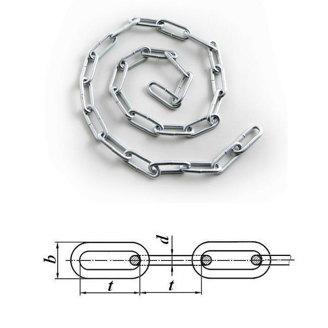 Цепь длиннозвенная цинк 4 мм 