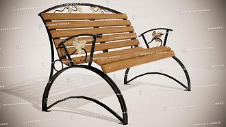 Скамья Летняя со спинкой д1570*ш830*в1000мм 