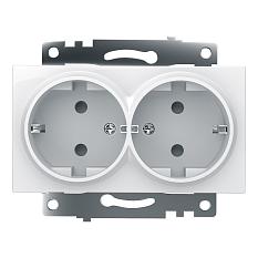 Stekker Катрин белая розетка 2сп евро с защ шторками GLS10-7114-01 39574