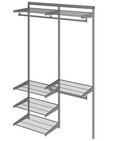 Гардеробная система Практик Home Optima метал G120 2050x1300x450 графит