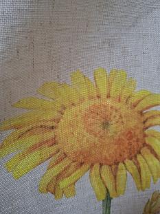 Портьера комплект 270*150 6803 лен принт подсолнух /2шт/