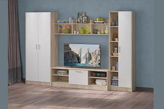 Стенка Глория ТВА лдсп дуб сонома/белый