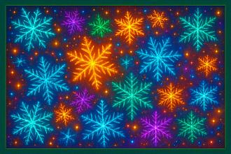 Ковер 0,4*0,6 644РА-41 Снежинки разноцветные