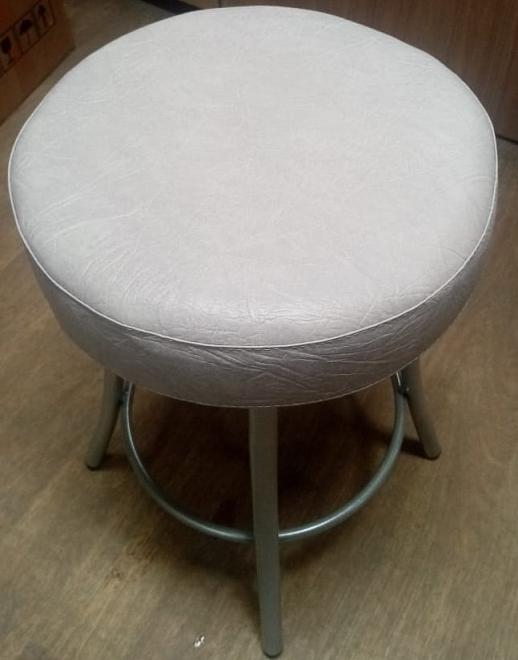 Стул-табурет Премиум Пуф бежевый печать с каркасом светлый мусс