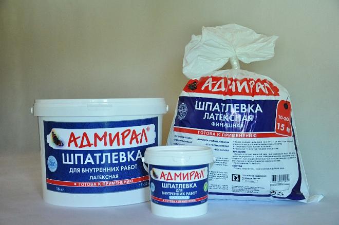 Шпатлевка латексная 1,5кг Адмирал /18/