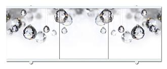 Экран для ванны 1,5м Premium Collection монохром/хрустальный 