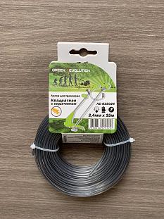 Леска для триммера 2,4мм*15м квадрат с сердечником ЛС-815024/78155 /15/