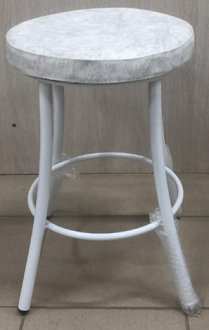 Стул-табурет Кухонный белый мрамор с каркасом белый глянец